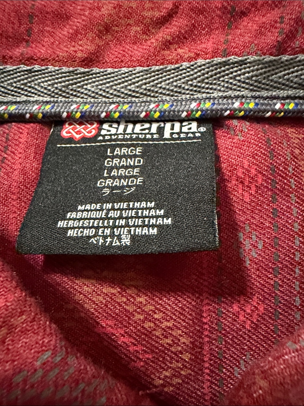 Men's Red Patterned Button-Up Jacket - Picture 10 of 10